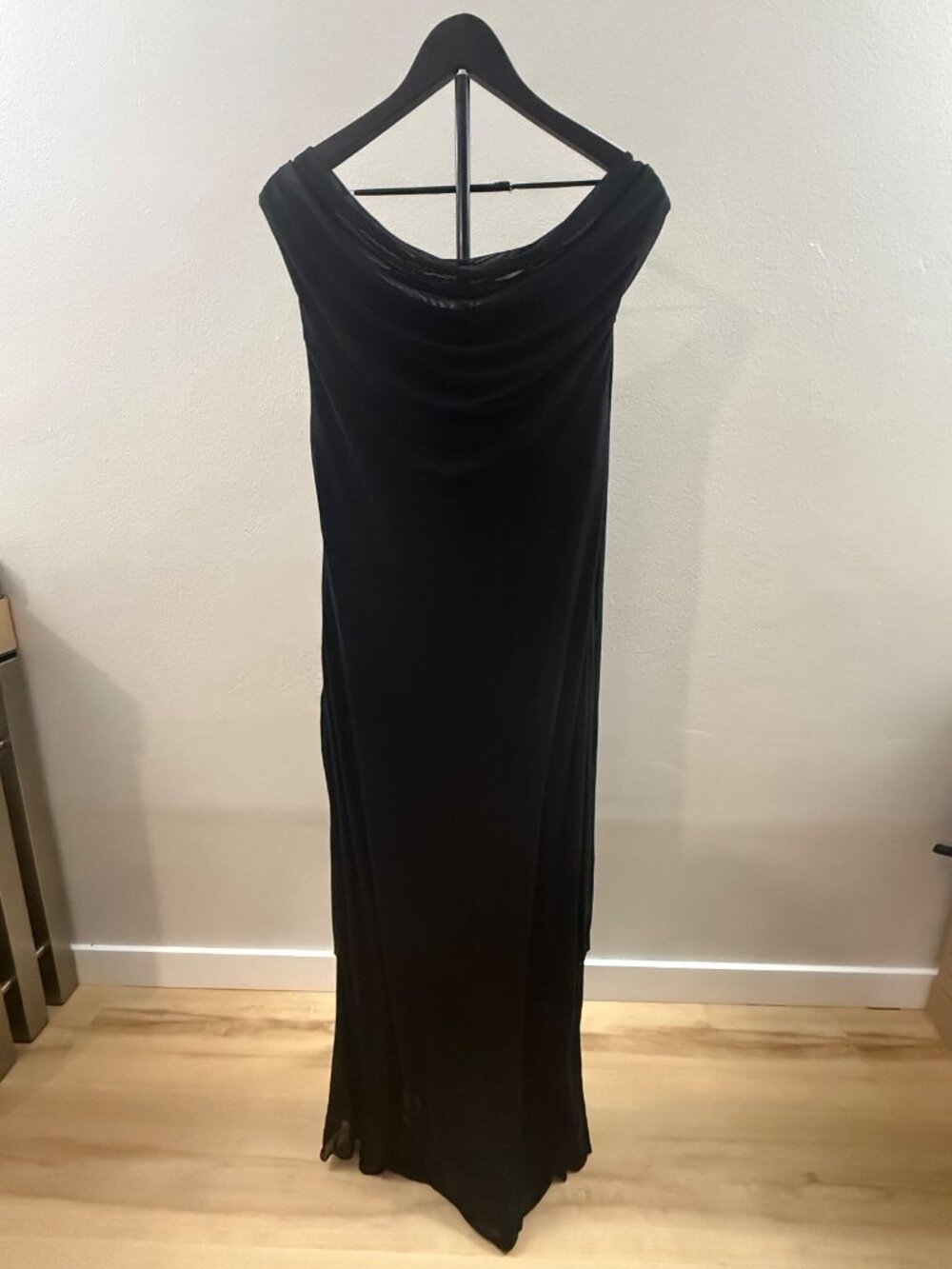 Parthea Black Formal Maxi Dress Size L - 1529